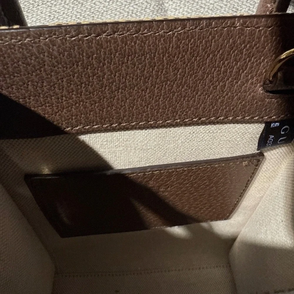 Gucci Monogram Jumbo GG Textured Dollar Web Strap Mini Tote Crossbody - Picture 3 of 6